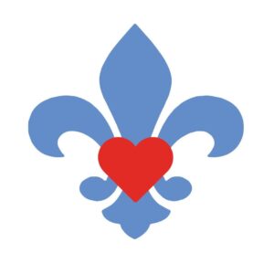 Fleur de Lis with red heart